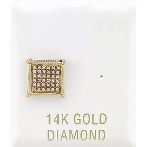 Genuine 0.20 Cts Diamonds Stud Single Earring 14k Gold
